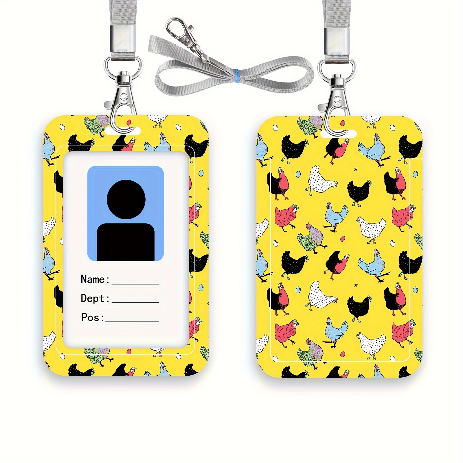 Cute Chickens ID Badge Holder With Lanyard, Cute Lanyard With ID Holder, Id  Card Badge Holder With Lanyard For Teacher Nurses Police Working Card, Aes