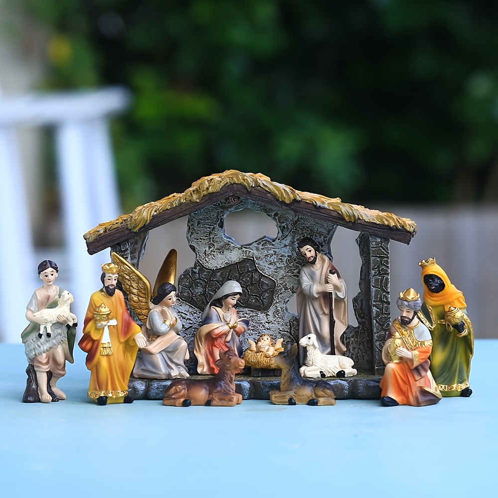 Animaux figurines crèche de Noël - 11 pc - Objet religieux