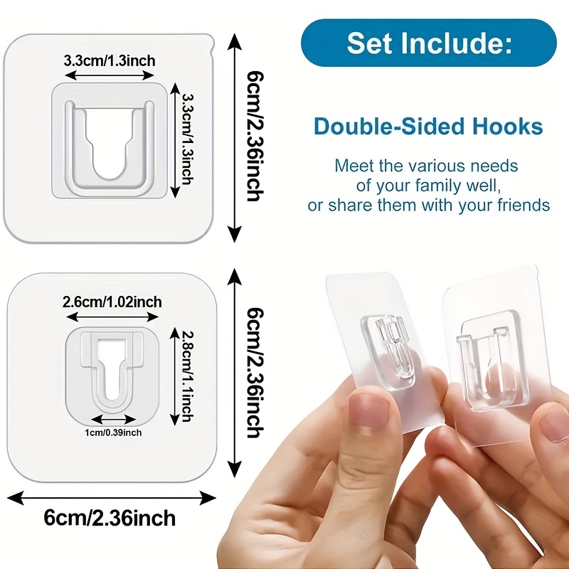 Double sided Adhesive Wall Hook Transparent Suction Cup - Temu Canada