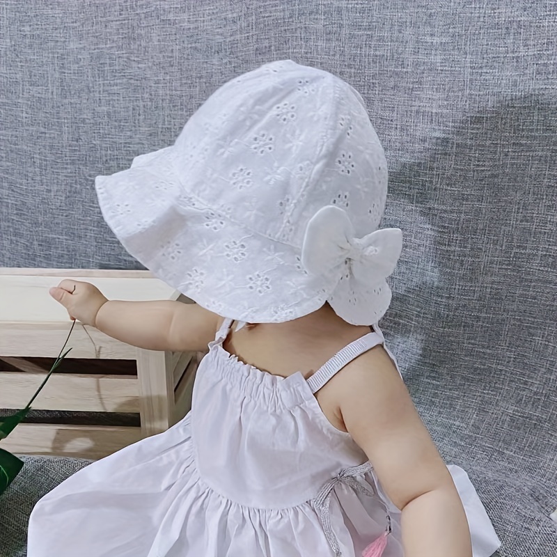 Baby Girls Lace Bow Fisherman's Sun Hat Breathable Summer - Temu