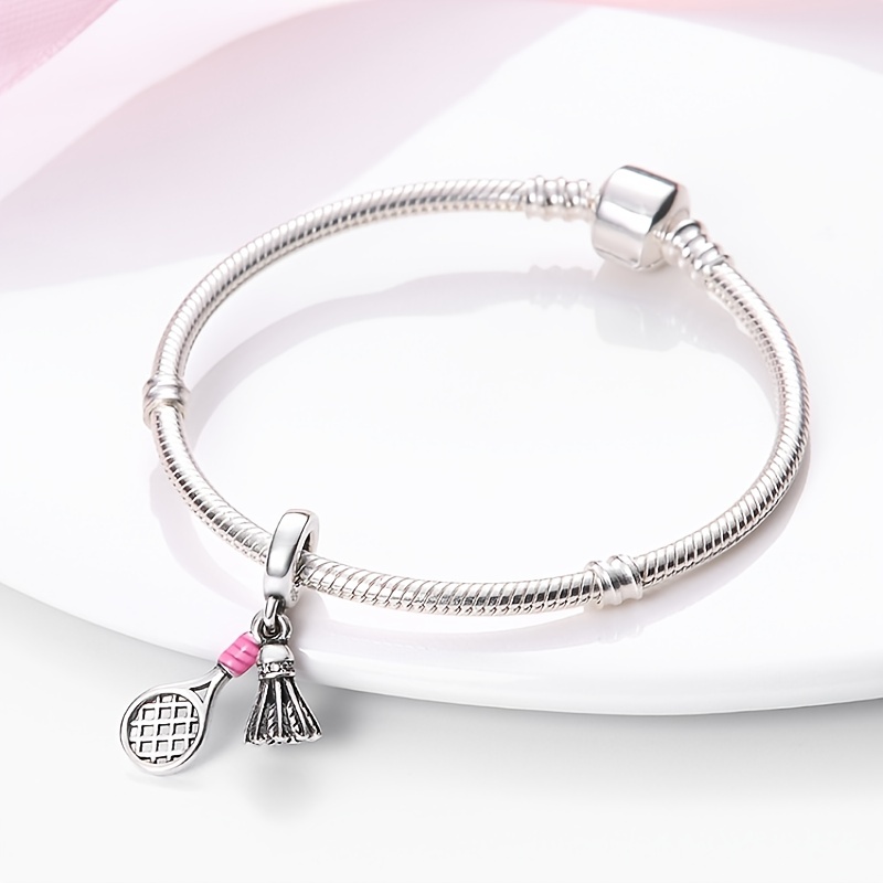 racket badminton pendant charm women diy bracelet necklace Temu