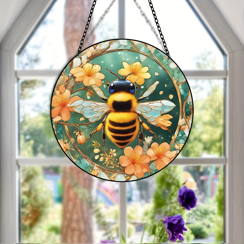 Decorate Your House With This Beautiful Bee, Stain Window Hanging Home  Decorations, Suitable For Room, Office, Living Room, Garden Wall Hanging  Decoration - Temu Philippines