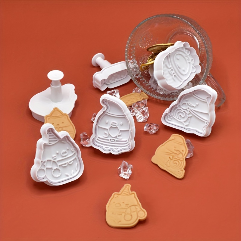 Christmas Cookie Plunger Cutters Xmas Fondant Cutters Cookie - Temu