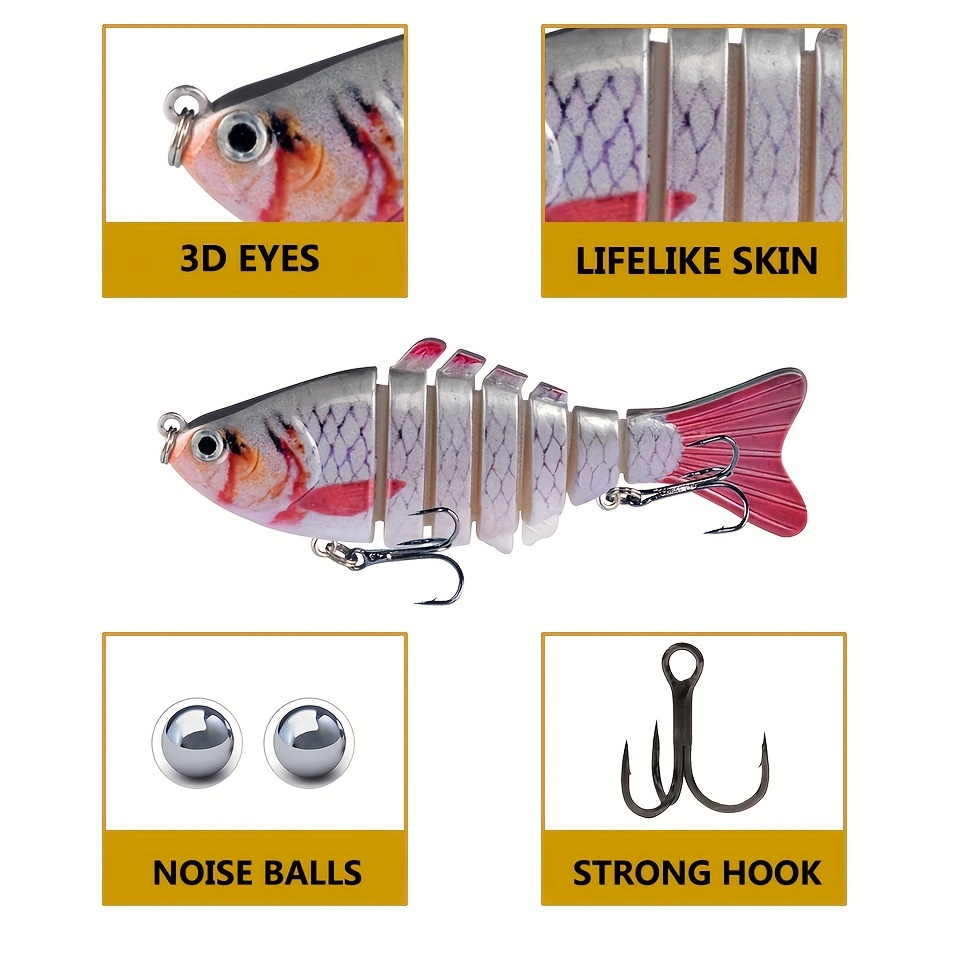 Tabana 10pcs 3d Artificial Minnow Fishing Lures Baits, Hard Swimbait Fishing  Lure Kit, Life-like Slow Sinking Jerkbait, Topwater Baits For Bass Trout