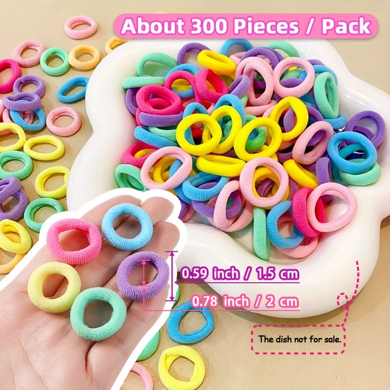 100/200/300/500 Pieces Colorful Hair Ties, Hair Bands, Headbands Ponytail Holders Scrunchies Hair Accessories for Baby Girls,Temu