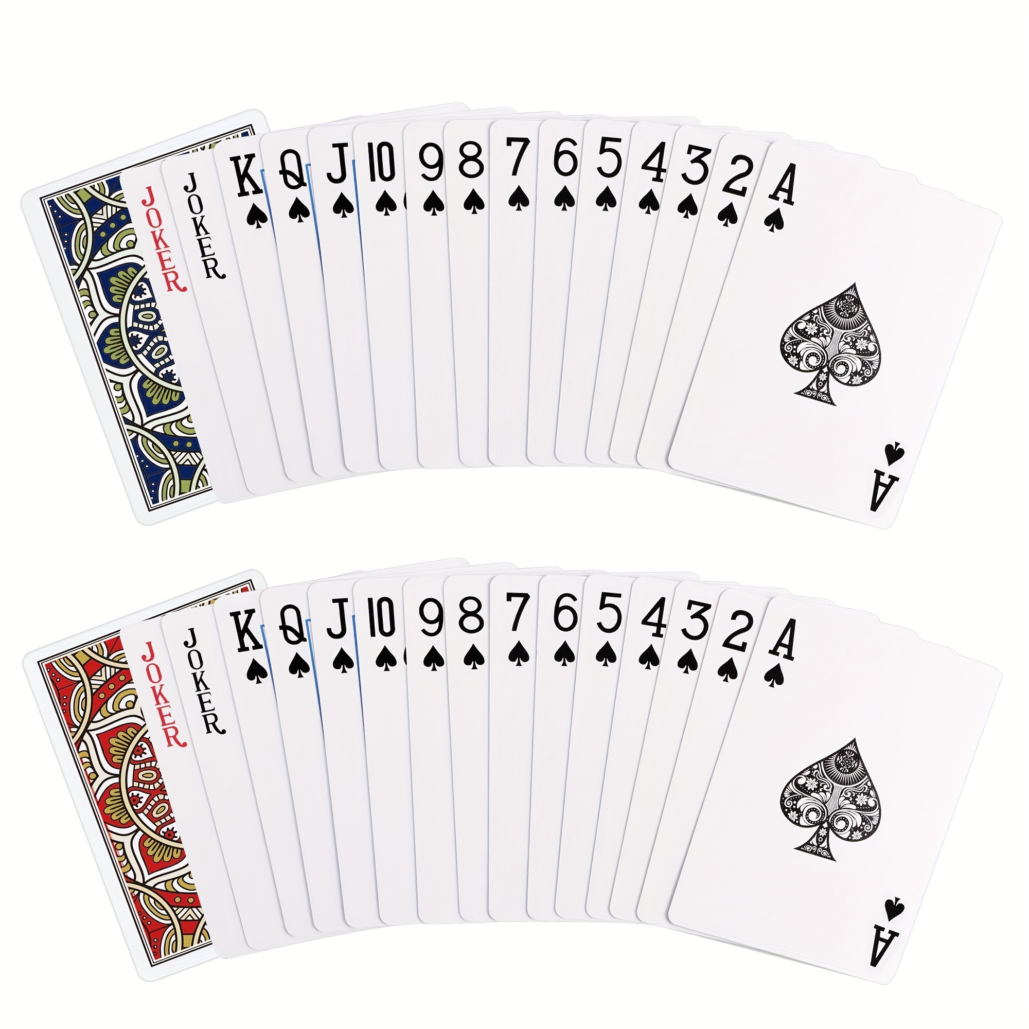 Jeu de cartes à jouer étanche avec jokers – 54 cartes en plastique  transparent, taille de poker