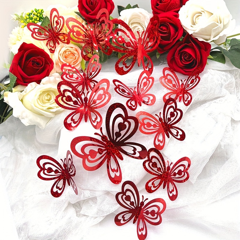 12pcs Decorative Stickers 3d Relief Stickers Suitable For Valentine's Day Wedding