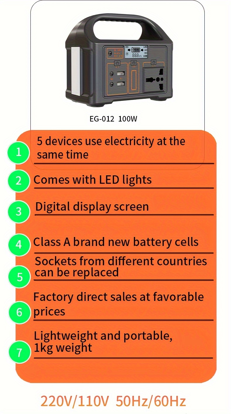 Portable Mini Outdoor Power Supply 110v Us Standard Lithium details 6