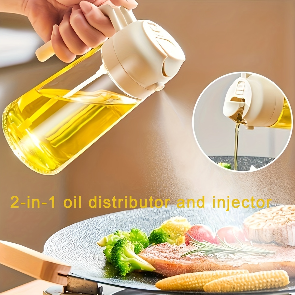  2 pulverizadores de aceite para cocinar, rociador de aceite de  oliva, dispensador de aceite para cocina, dispensador de aceite de oliva,  botella de aceite de oliva, botella de aceite, botella de 