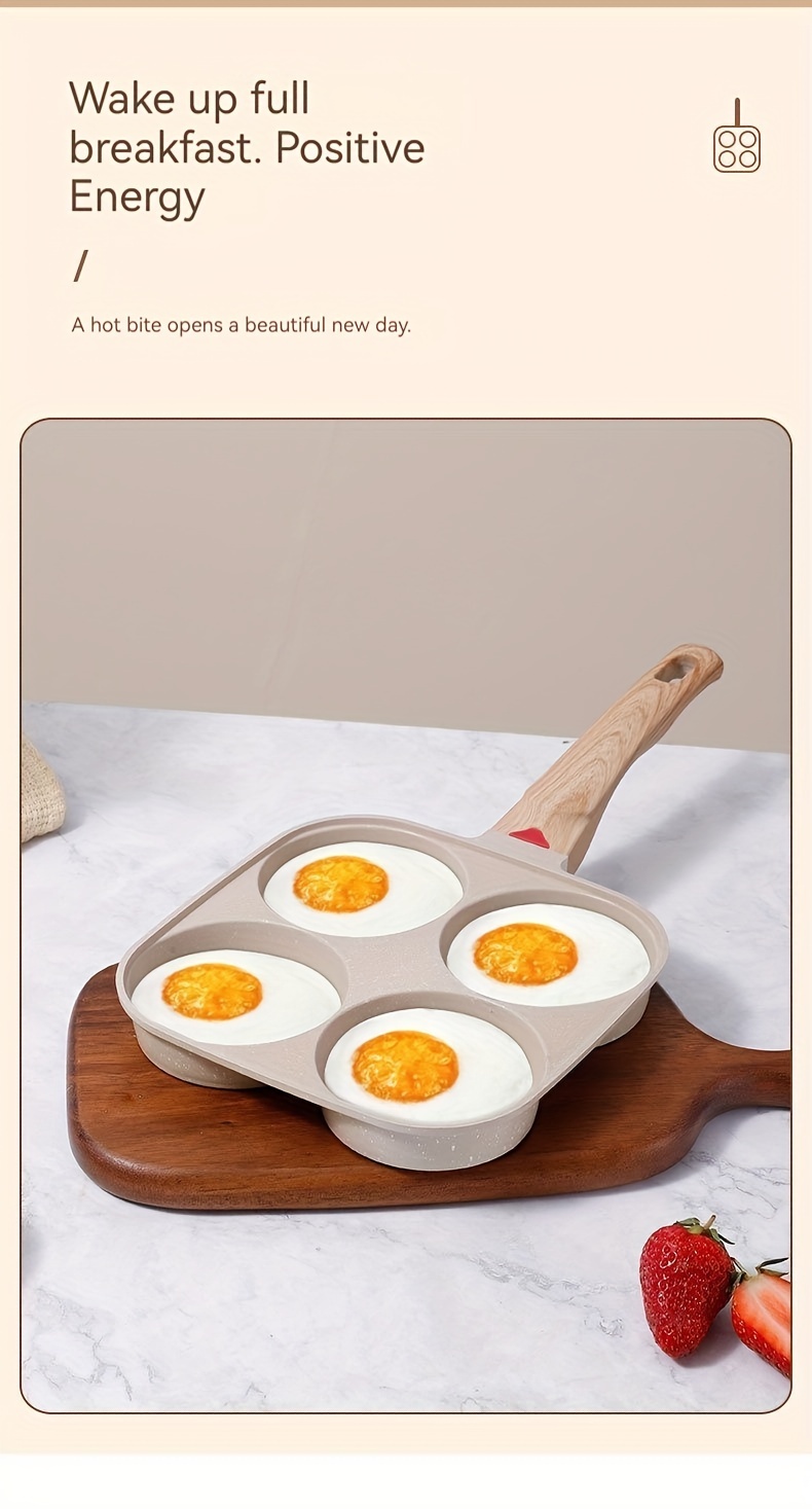 four hole fried egg pan burger pan flat bottom pan non stick pan home breakfast pan small pancake pan egg pan details 2