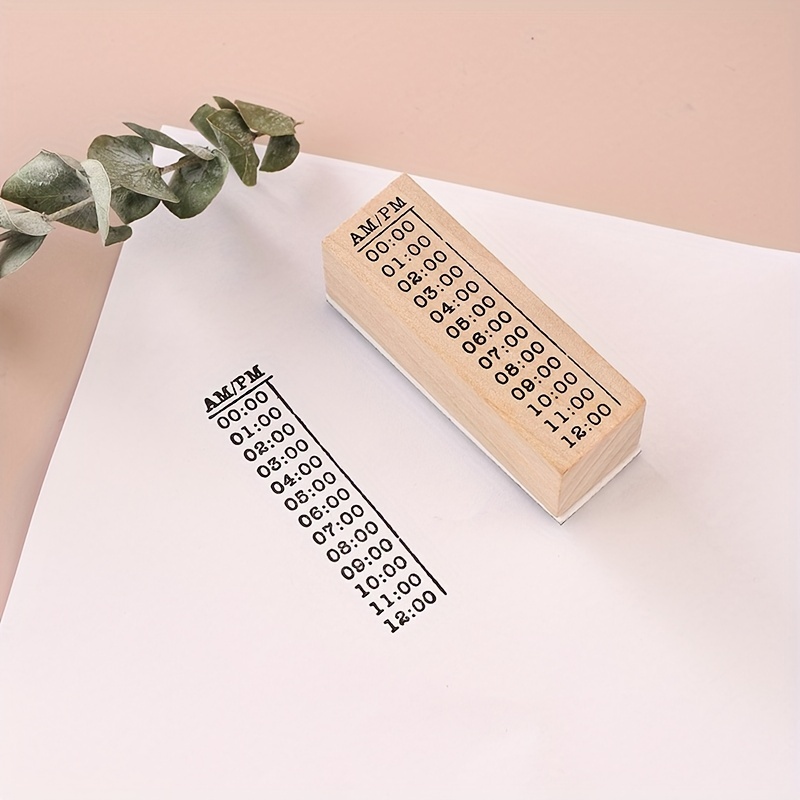 1pc, Vintage Habit Tracking Wooden Rubber Stamp, Party Favor, Creative Gift