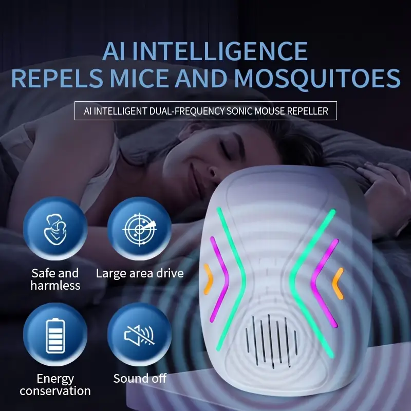 child sleep protection guaranteed ultrasonic plug in insect repellent for mosquitoes rats spiders ants and cockroaches details 2