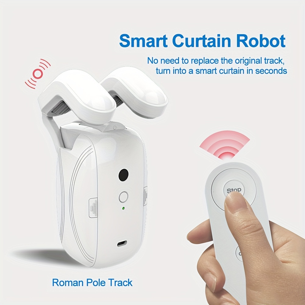 Smart Curtains Rod Opener, Automatic Curtain Opener, Automatic Curtain  Driver Track Installation Smart Curtain Robot for Home Bedroom