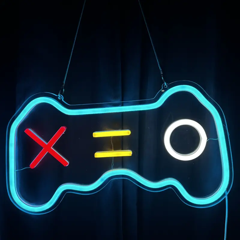 Game Neon Sign Gamepad Shape LED Neon Signs for Gamer Room Wall Bedroom  Decor, Gamer Gifts Neon Lights for Boys Teen Gaming Zone Party Decoration