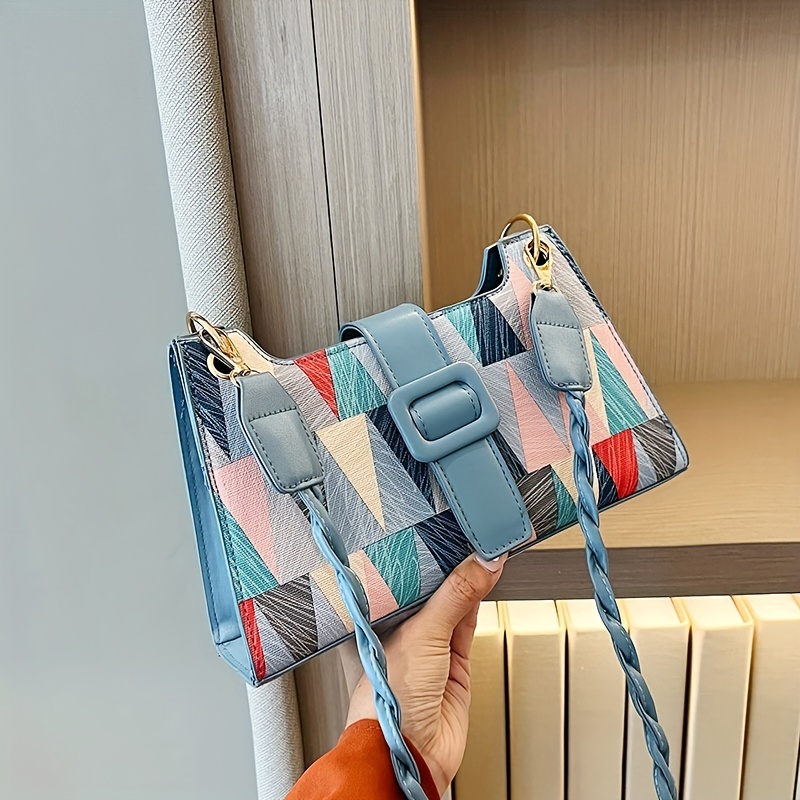 Geo Colorblock Crossbody Bag