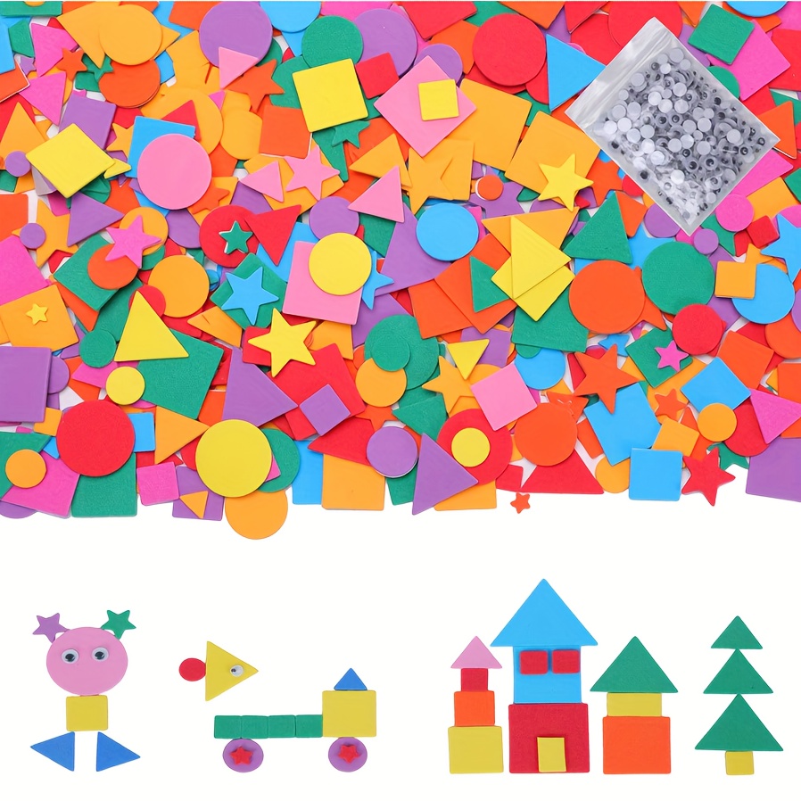 Diy Puzzle 300 Pieces Foam Stickers Self Adhesive Foam Stickers For Kids  Crafts Colorful Geometric Shape Stickers (circle, Square, Triangle) - Toys  & Games - Temu Austria