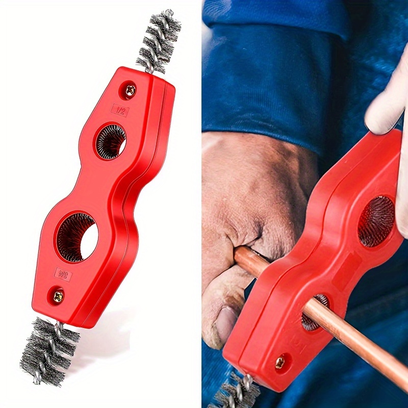 

1pc Car Battery Terminal Line Brush Column Cleaner, Cleaner Tool Iron Pipe Copper Pipe Sanding Brush Washing Rust Removal 4 In 1 Durable Steel Wire Aluminum Pipe