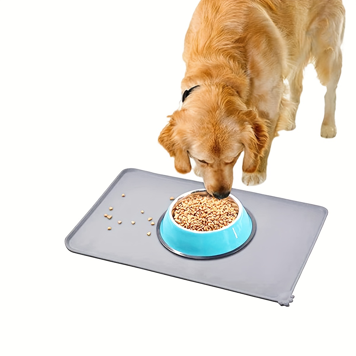 Waterproof Silicone Dog Bowl Mat, Non-slip Leak Proof Pet Feeding Placemat  With Raised Edges For Easy Clean Up - Temu