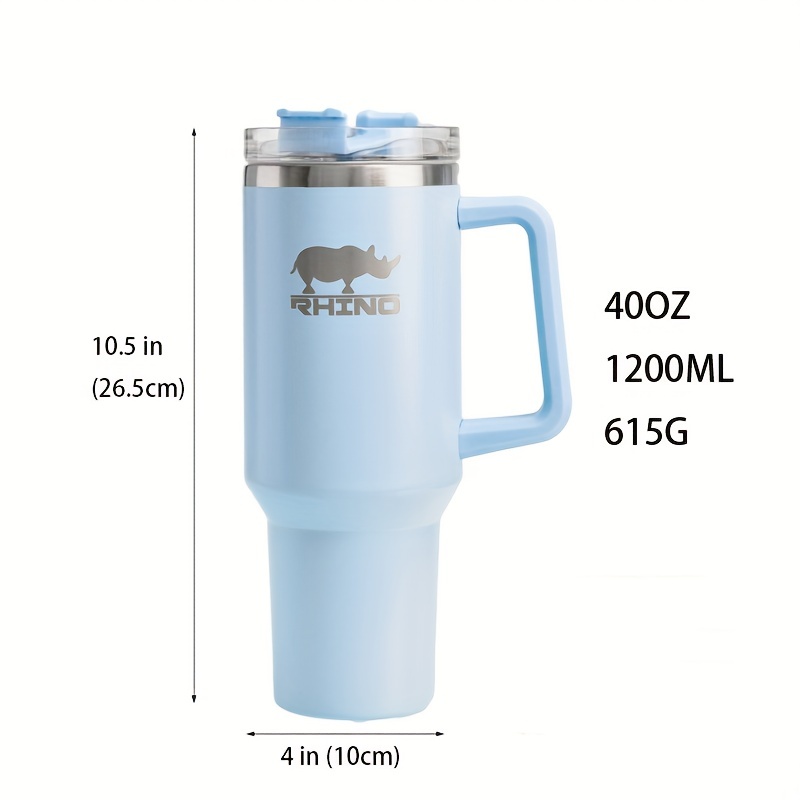 40 oz Stitch Tumbler With Handle Lid And Straw Stainless Steel