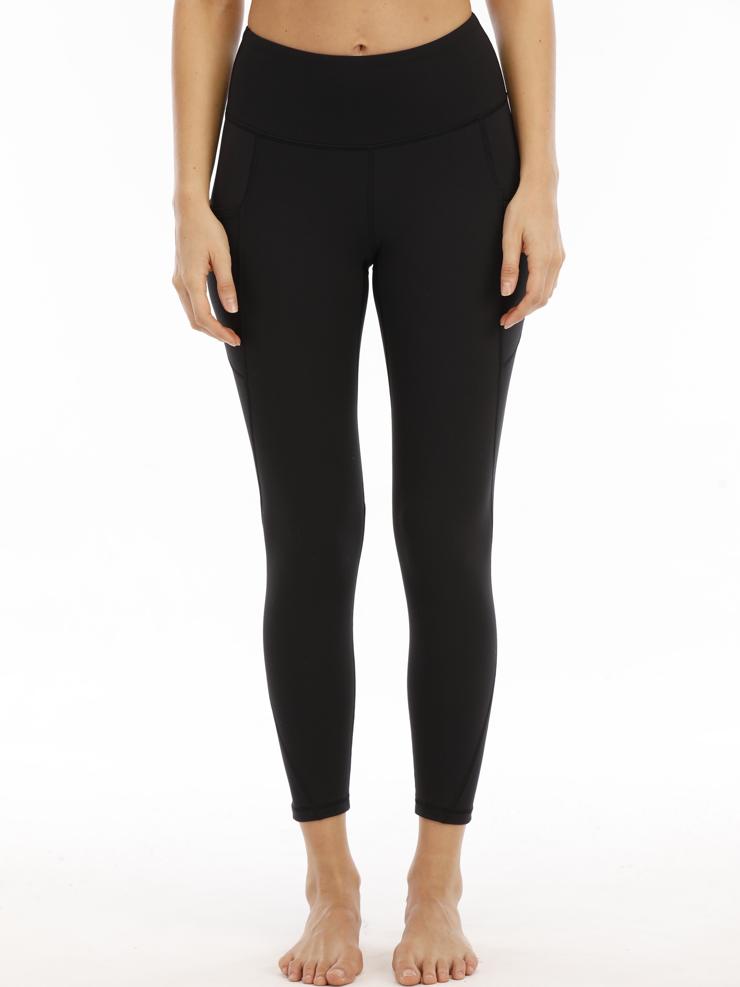 Leggings Yoga Lisos Elásticos Elevación Cadera Pantalones - Temu