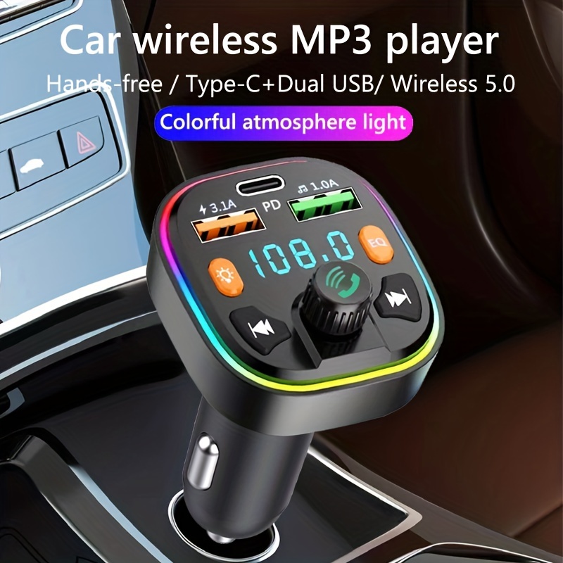 JaJaBor Car Bluetooth 5.0 FM Transmitter MP3 Player Audio Receiver PD 18W  QC3.0 USB Fast