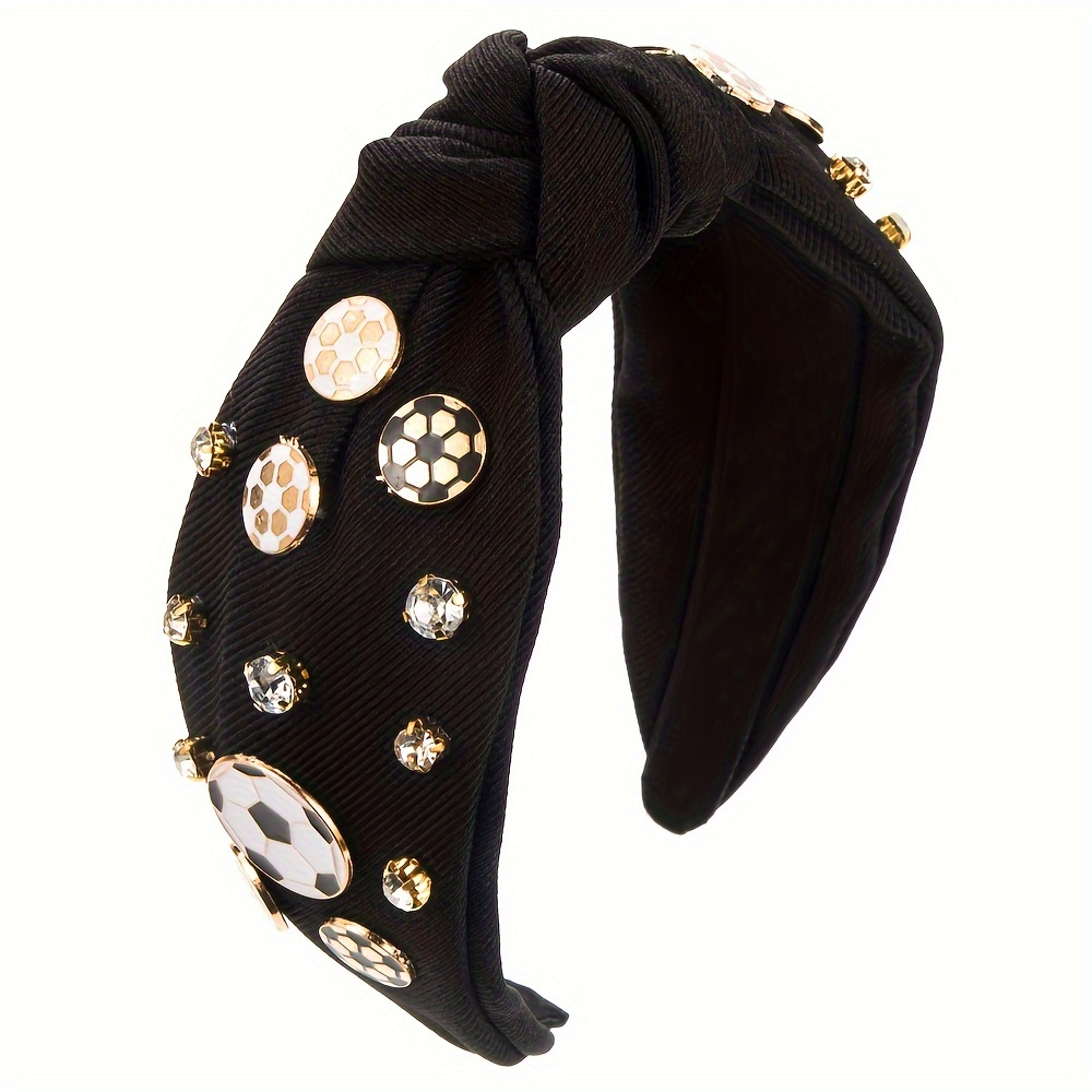 Fascia Sportiva Con Nodo E Strass A Tema Baseball – Con Orecchini Pendenti, Per Donne E Tifose - 4