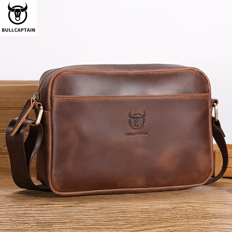 Brown Men's Diagonal Shoulder Bag PVC Shoulder Bag Men's Crossbody