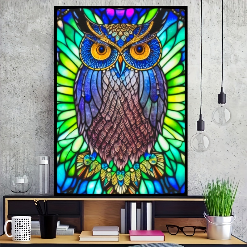 5d Diy Diamond Painting Owl Pattern Full Diamond Painting - Temu