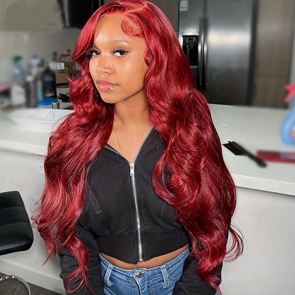 Human Hair Red Wig Temu Canada