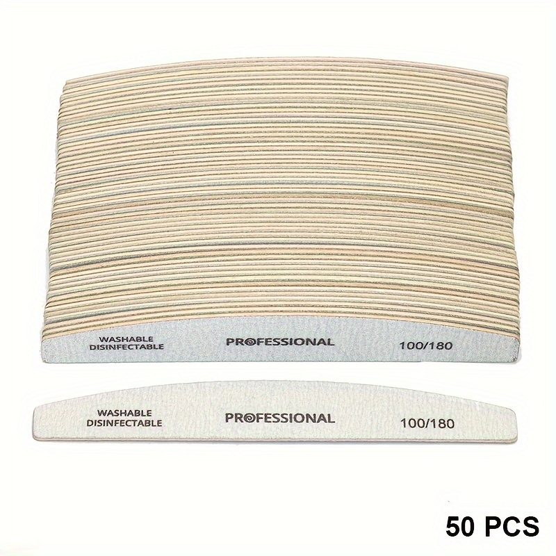 50pcs Wood Nail File Set Buffing Files Trimmer Sanding Polishing Gel Buffer Nail Files Tools
