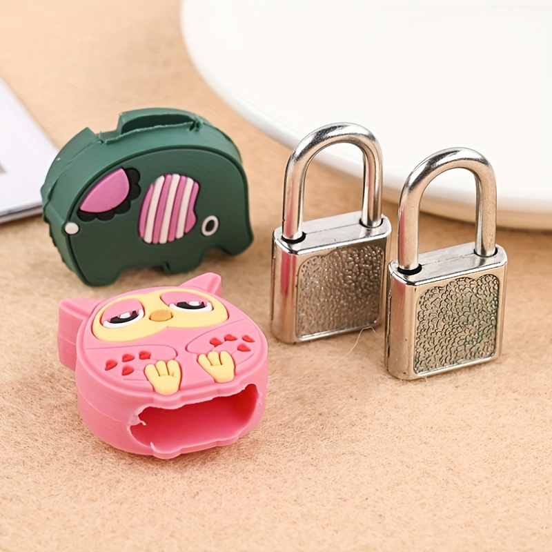 1Pcs Cat Shape Metal Mini Padlock Small Luggage Box Key Lock with Key Bag  Suitcase Decor