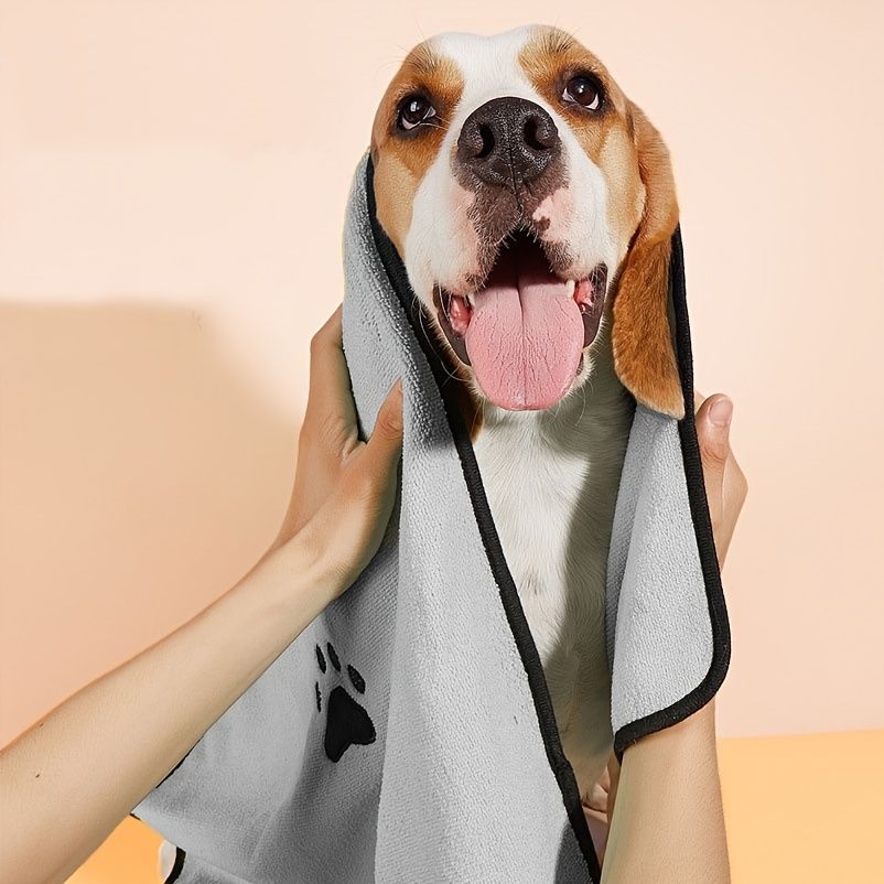 Cartoon Dry Pet Grooming Towel Pet Absorbent Towel Paw Print Bath Towel For  Dog And Cat | Shop Now For Limited-time Deals | Temu