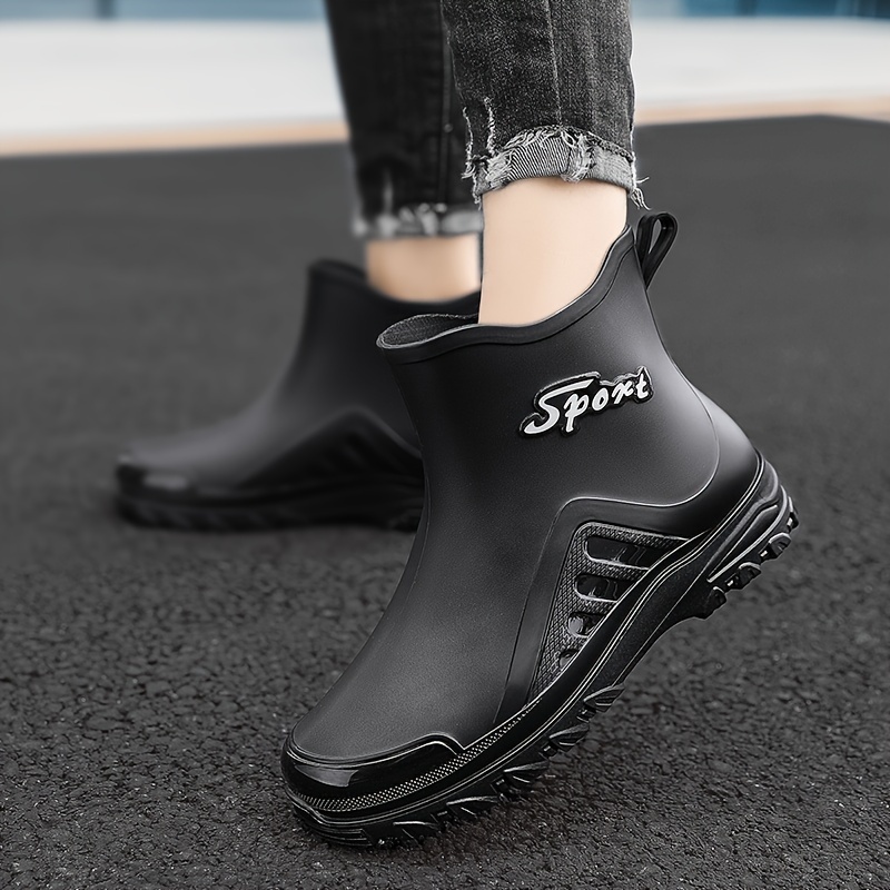 Professional Non-Slip Fishing & Ankle Boots, Socks Boots Waterproof Rain Boots, Comfortable Solid Color Wear Resistant Outdoor Garden Work Rain