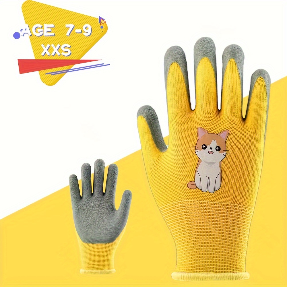 Guantes de jardinería transpirables para niños, duraderos, impermeables,  para niños pequeños, resistentes al aceite, antideslizantes, antipuñaladas,  guantes de protección hechos a mano