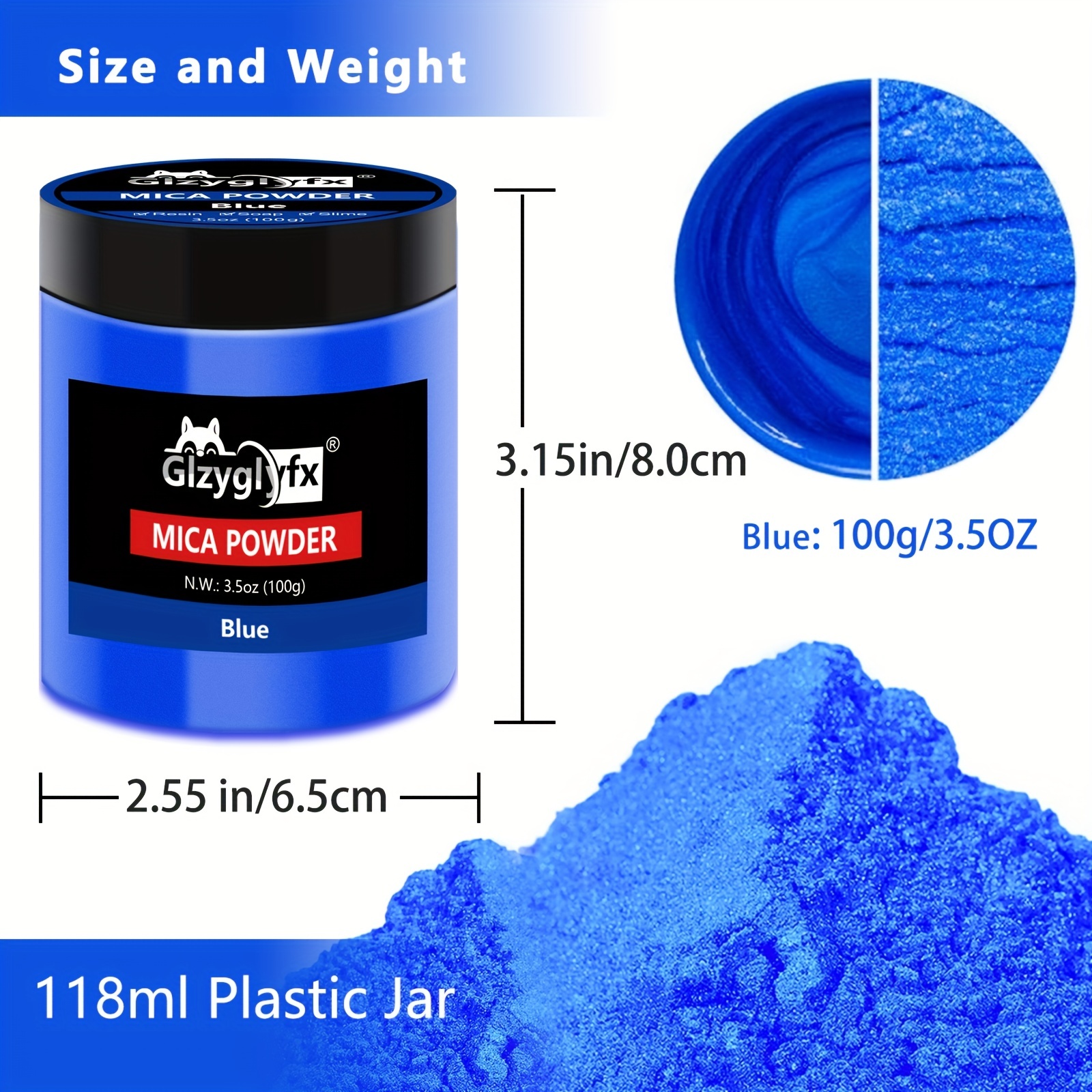 100g Jar Blue Pigment Powder Colorant , Epoxy Resin, DIY Crafting  Projects,Epoxy - Resin Art Supplies , Paint Making, Polymer Clay