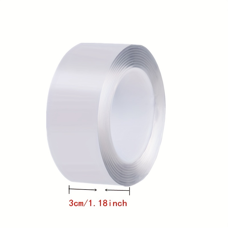 2 rollos de cinta adhesiva de doble cara de 20 pies en total, resistente  (0.8 pulgadas y 1.2 pulgadas de ancho), extraíble y reutilizable,  multiusos