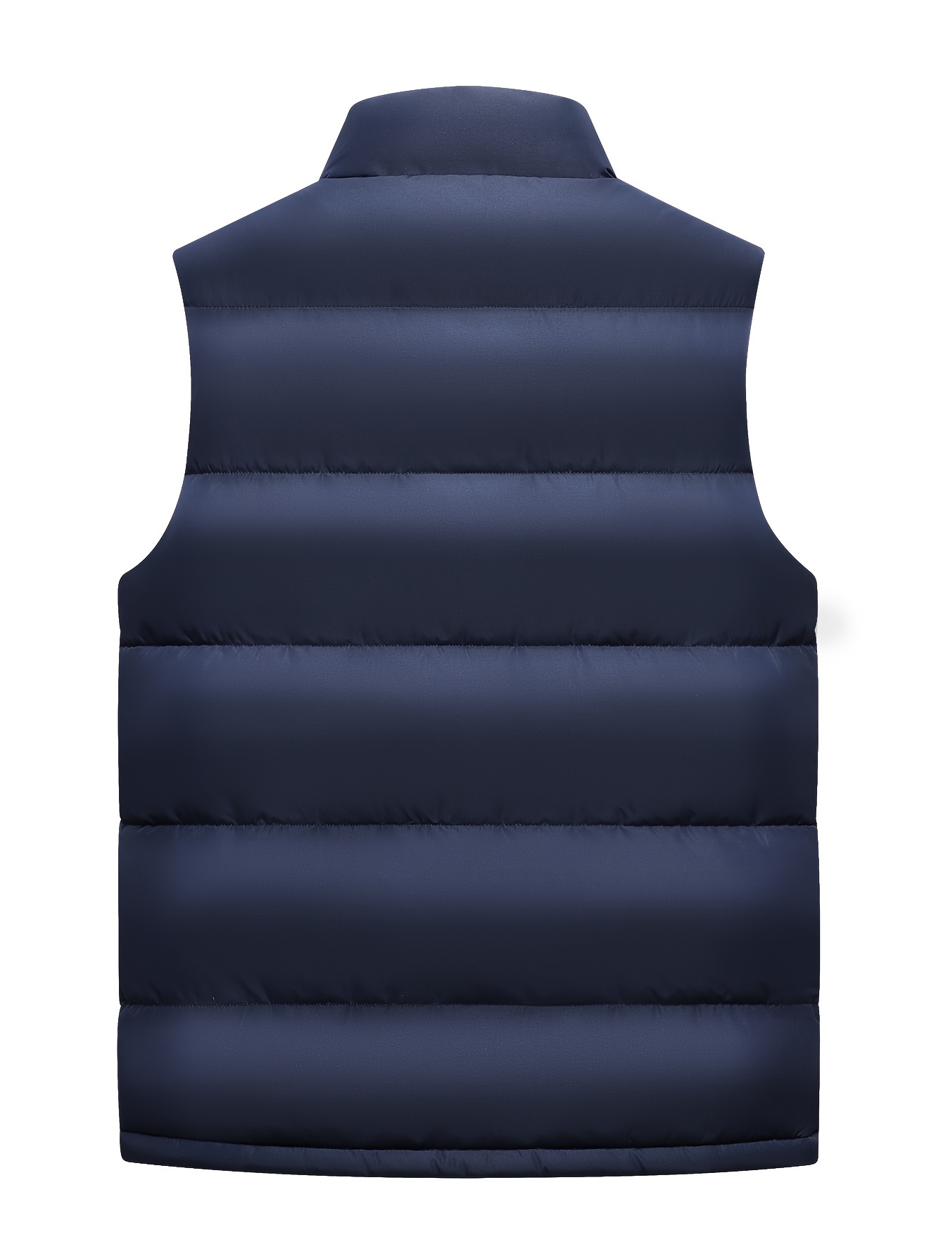 Padded Vest Men's Casual Stand Collar Zip Vest Autumn Winter - Temu