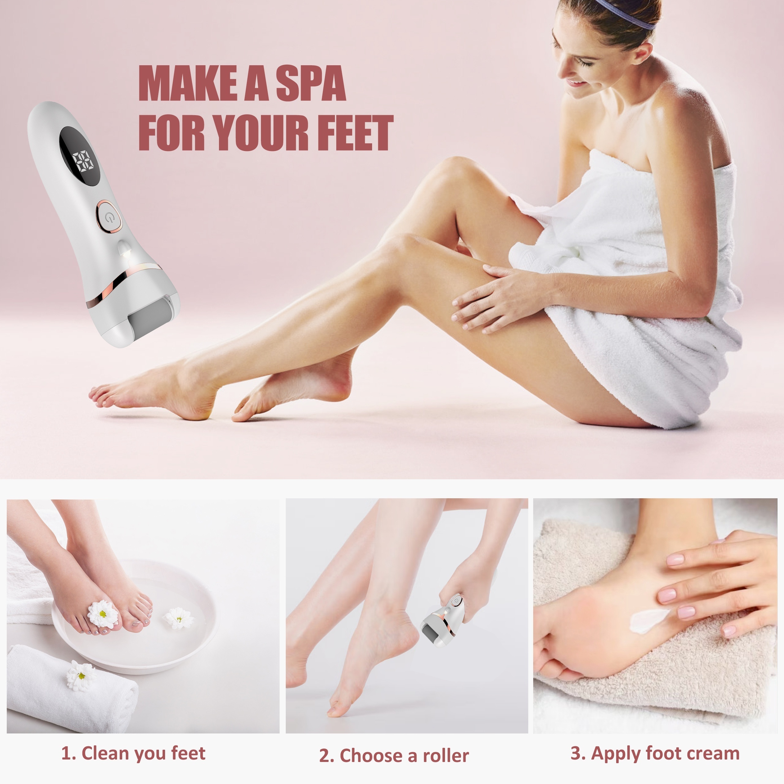 Rechargeable Electric Callus Remover Tool For An At-Home Spa