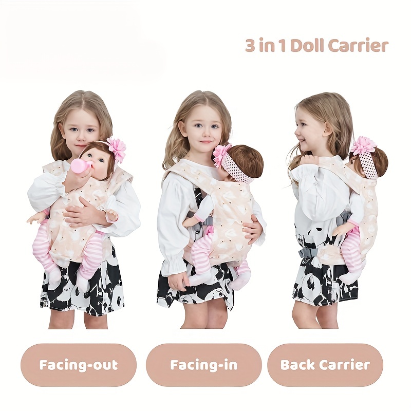 Doll Carrier Kids Baby Doll Accessories Front Back Carrier - Temu Canada