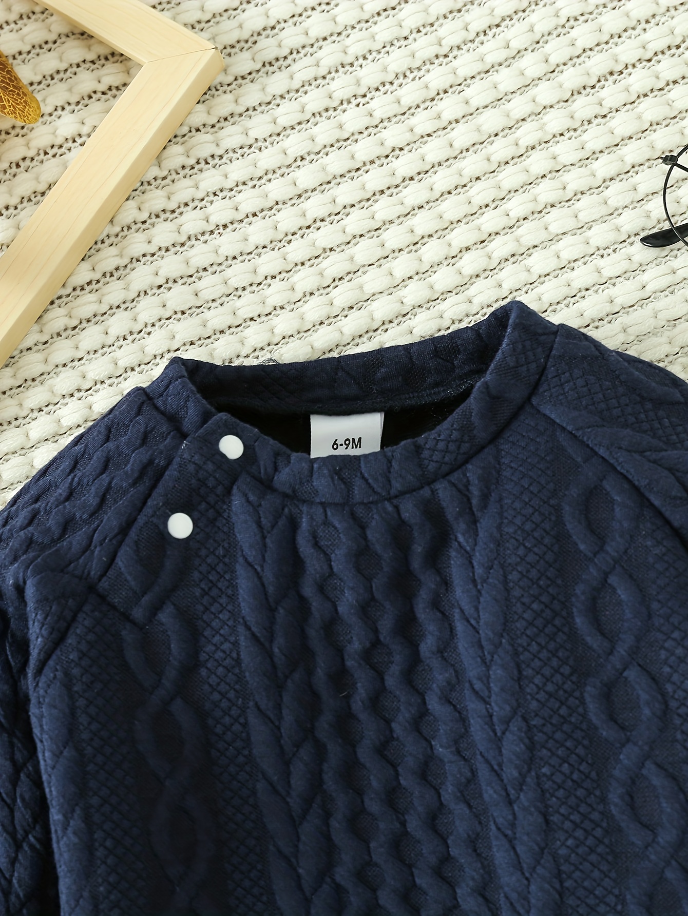 Cable-knit Sweater - Blue - Kids