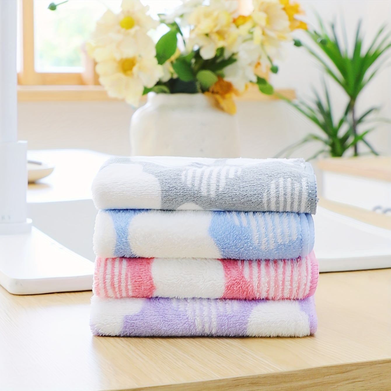 Thickened Dish Towels Square Dish Cloths Simple Style Dish - Temu