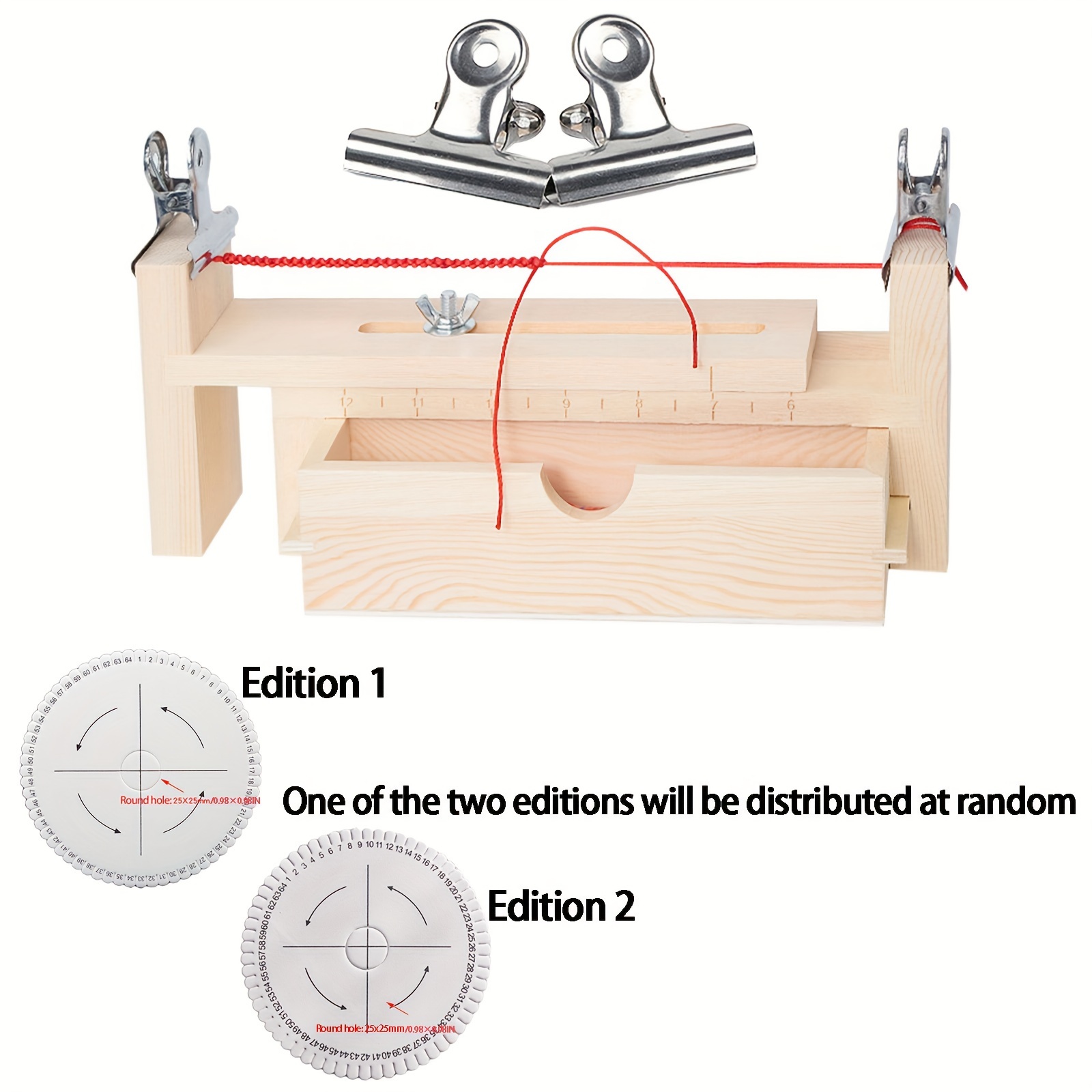 1pc Paracord Jig Bracelet Maker Wood U-shape Bracelet Scale With 2 Clamps  Diy Bracelet Braiding Tool