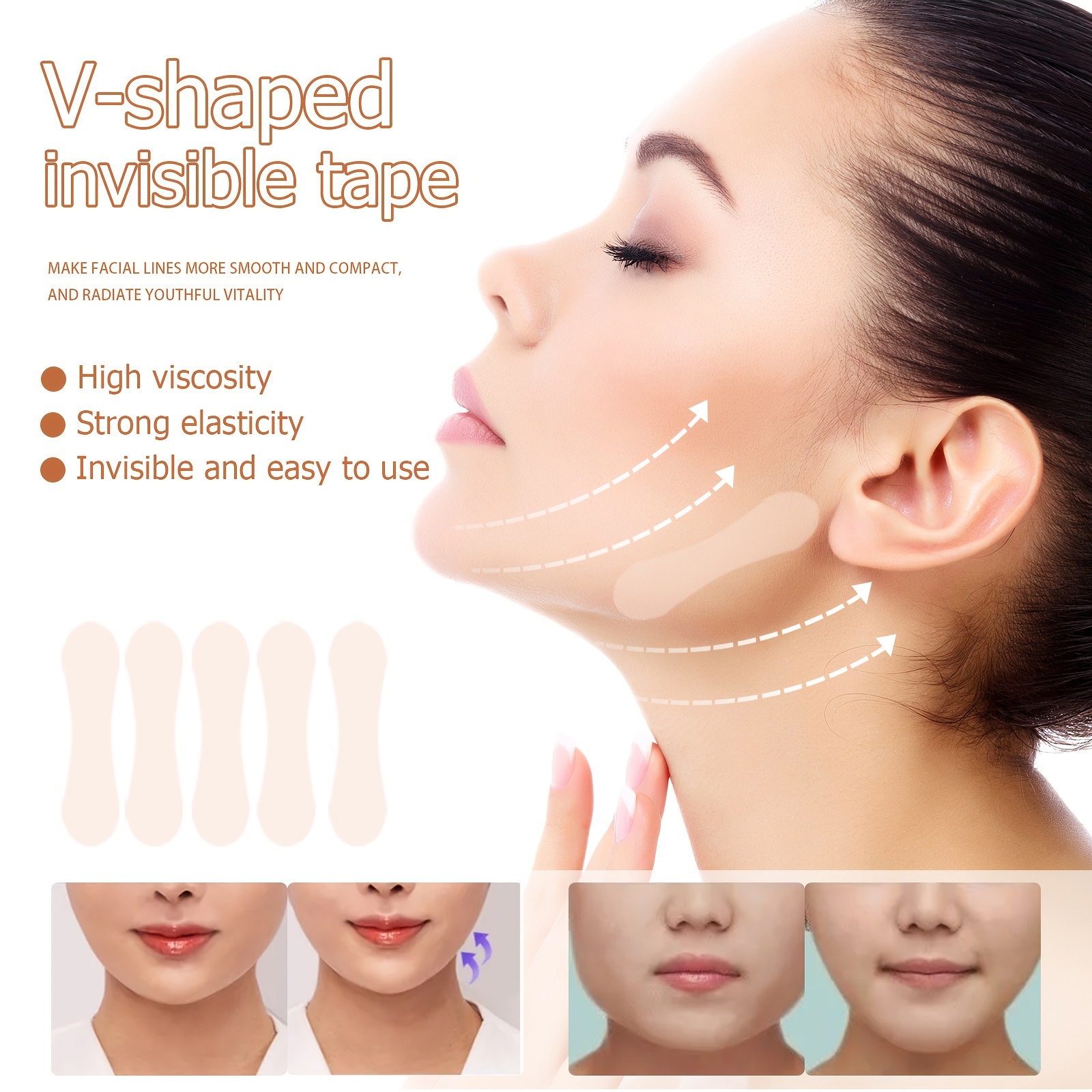 40PCS Face Lift Tape, Invisible Wrinkle Makeup Tools