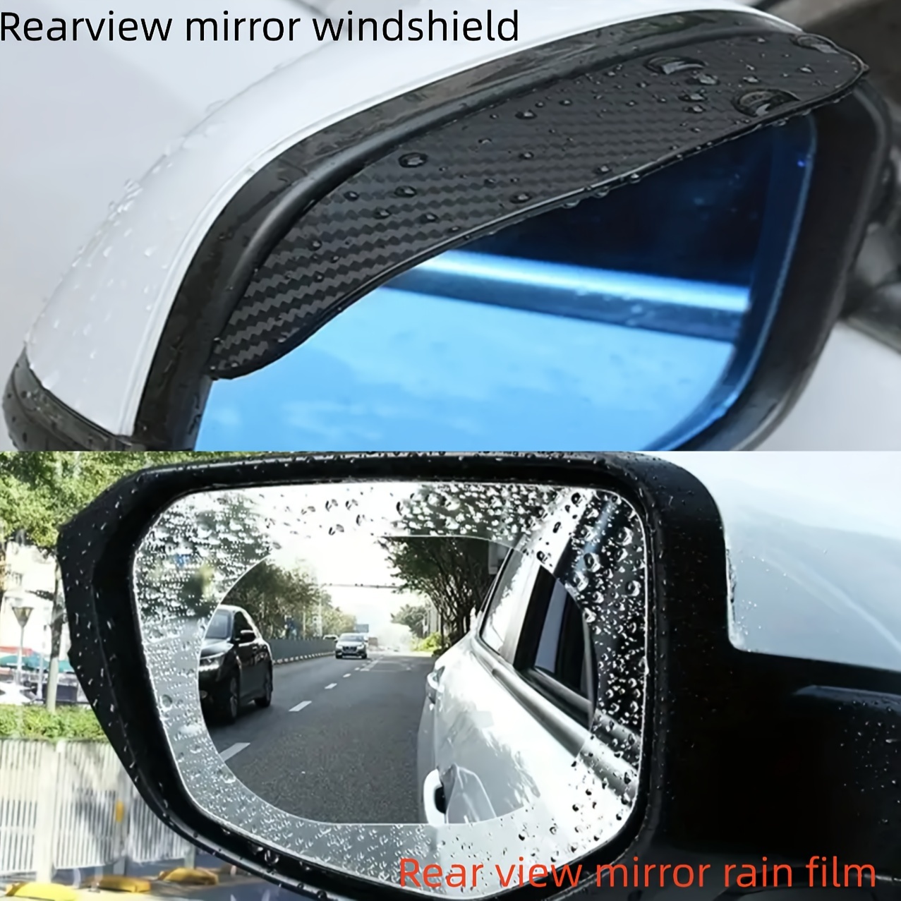 2 Stück Kohlefaser Fahrzeug Rückspiegel Regen Bildschirm - Temu