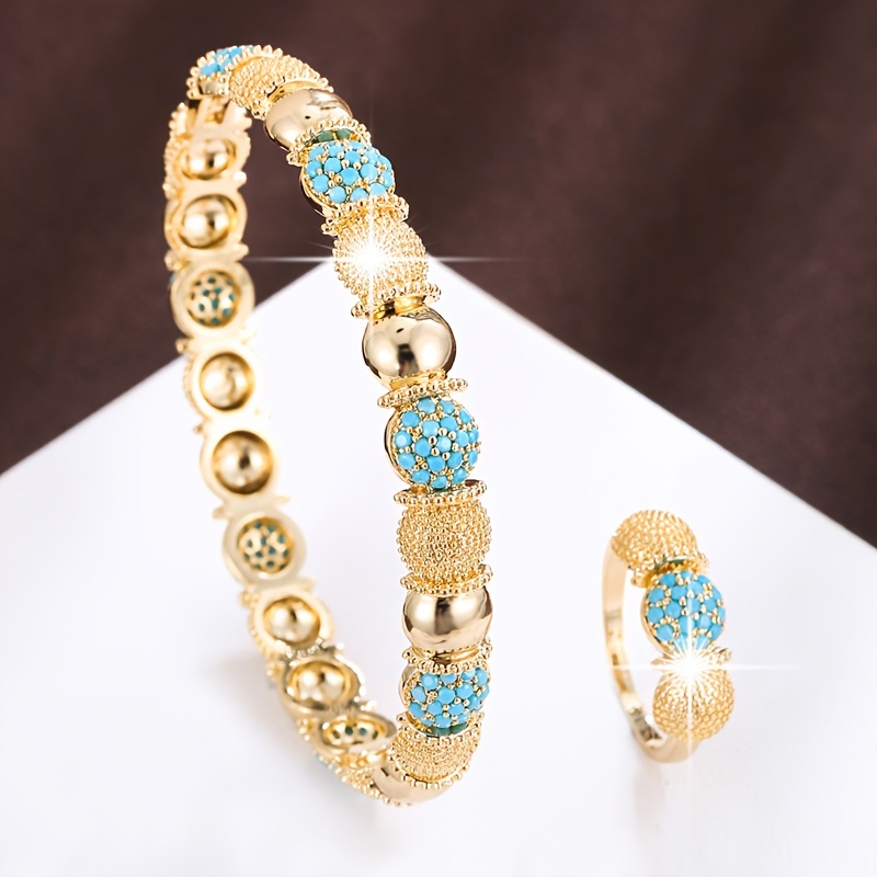 Geometric Semicircular Bracelet & Ring Set