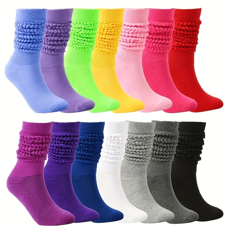 Slouch Socks Women Men Winter Knee High Scrunch Socks - Temu Canada