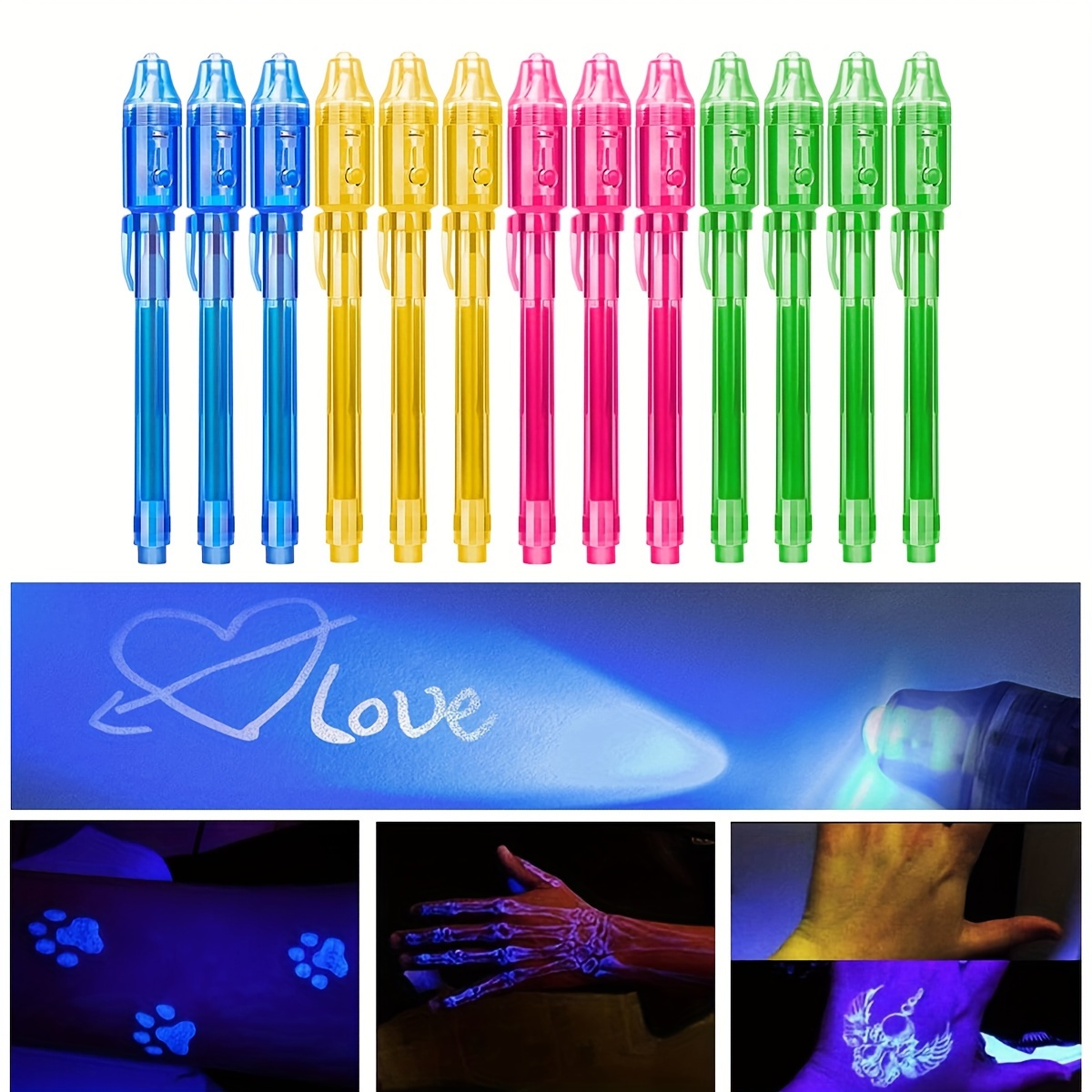 Stylo à encre invisible, stylo invisible stylo à encre disparaissant avec  marqueur magique de lumière UV pour message secret et jouet de Noël de fête  pour enfants