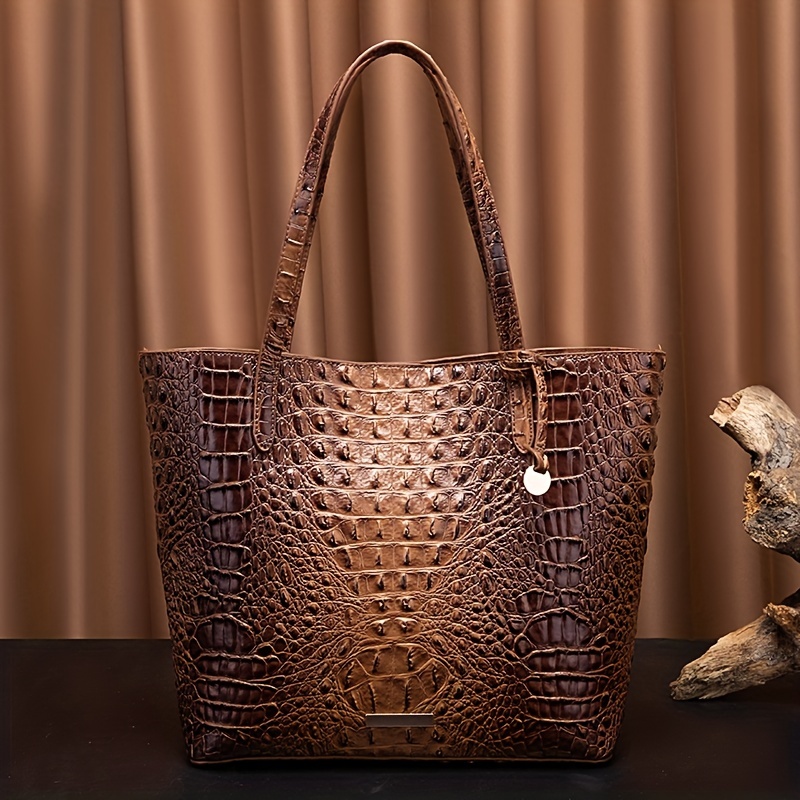 Croc leather best sale tote bag