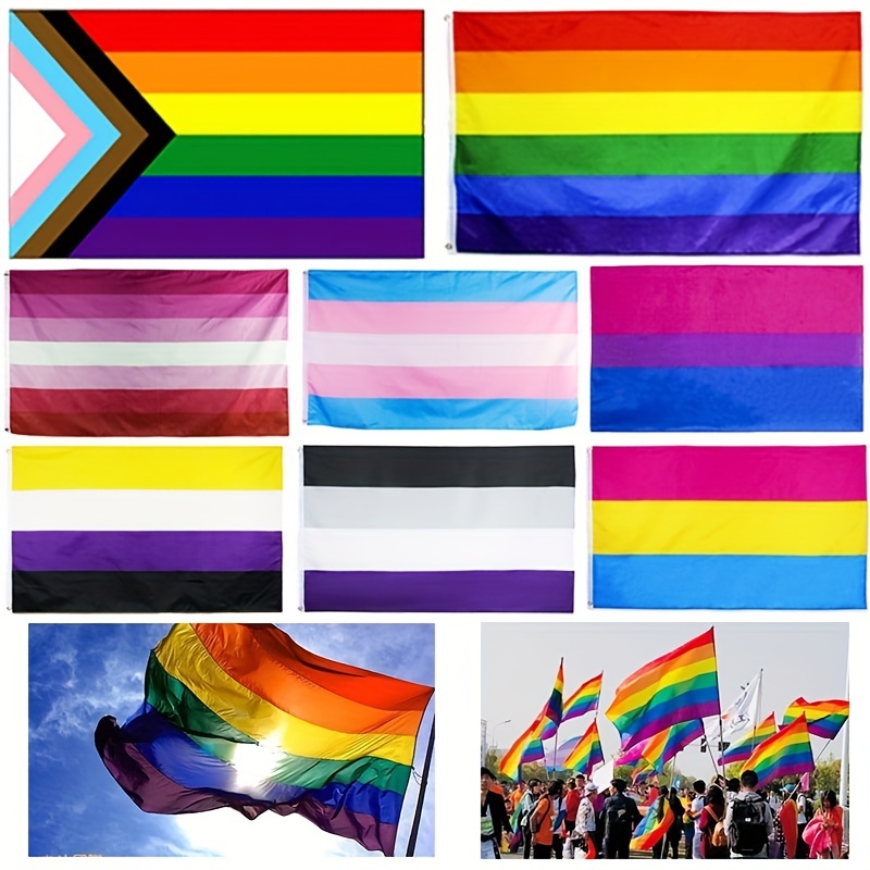 Drapeau Arc en Ciel Gay Pride Drapeau Rainbow 150 x 90cm 1 PCS et 5 pièces  Petits Drapeaux Arc-en-Ciel Intérieur ou extérieur Drapeau LGBT Gay Pride
