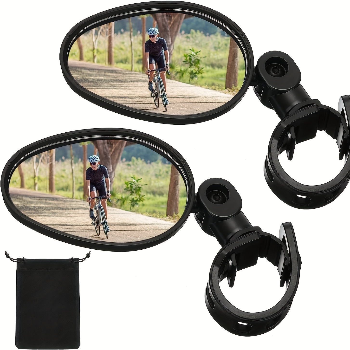 Fahrradrückspiegel, 360° Faltbarer Seitenspiegel Fahrrad Flexibler